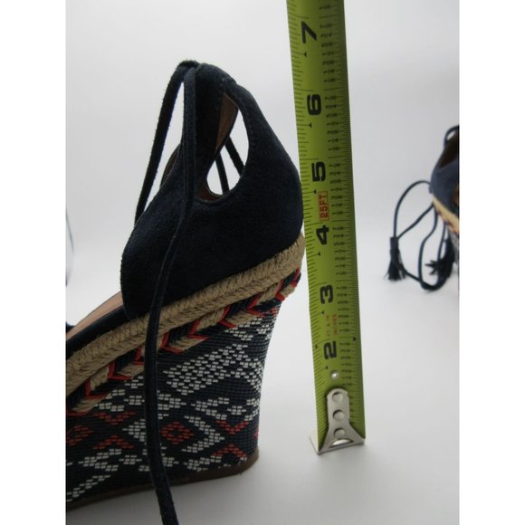 Cabi navy leather Isla wedge espadrilles sandals - Picture 11 of 11